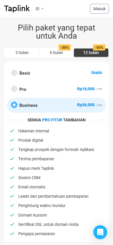 Paket harga Business