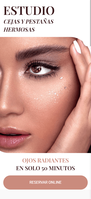 Página de un estudio de belleza creada con el constructor de Taplink