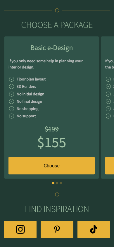 The bottom of the link tree sample of a designer