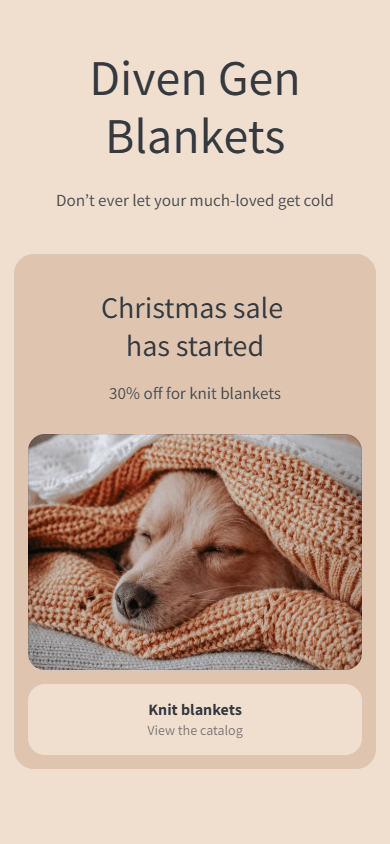 Taplink link in bio page of a blanket store