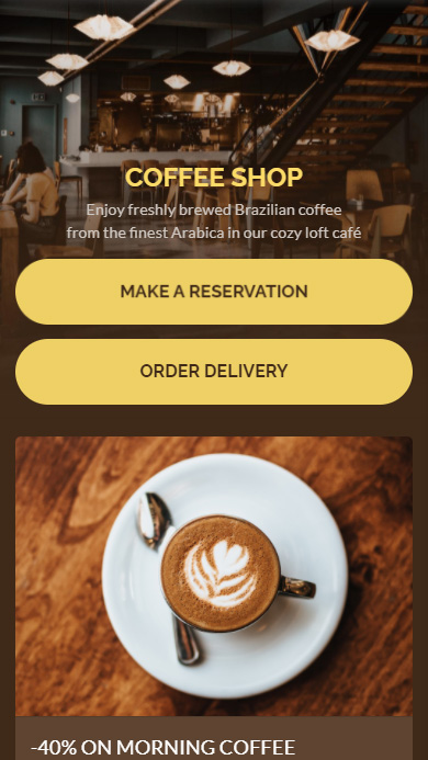 Instagram link in bio page telling users about a marketer’s brand