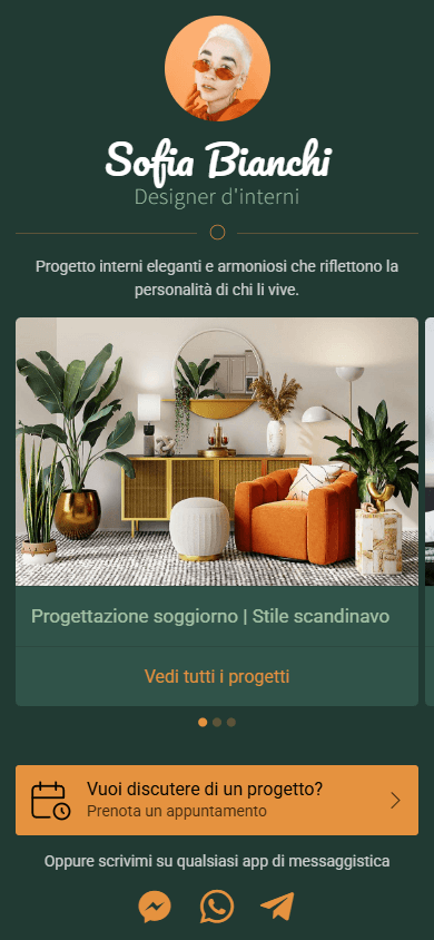 Template professionale per un interior designer