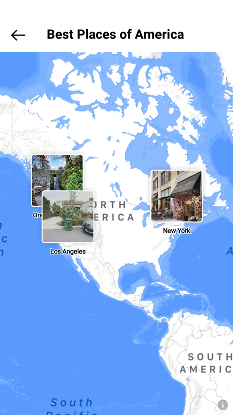 Location page with a map and Instagram posts