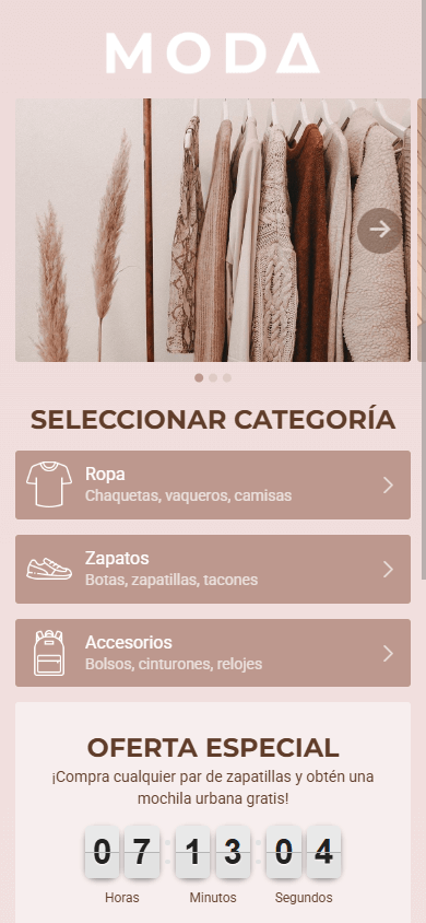 Plantilla profesional para una tienda de ropa