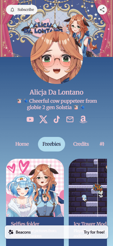 Landing page de Alicja Da Lontano criada com Beacons