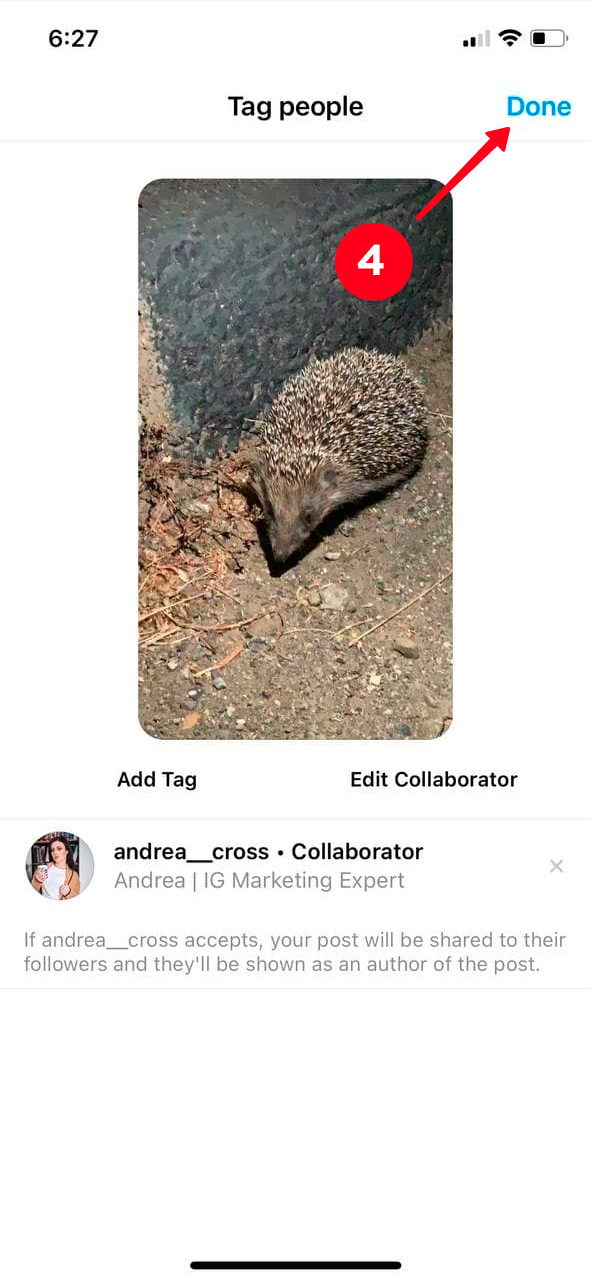 Tapping Done in the Instagram Reel posting menu