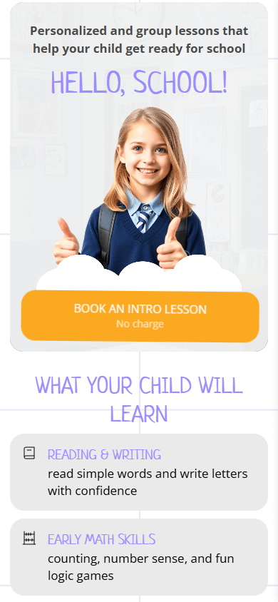 A service business link tree template for the childhood education school