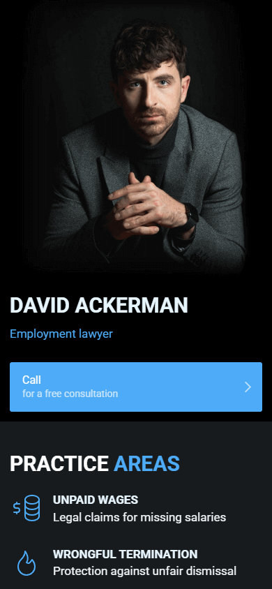 Top of the example of the lawyer’s link tree page