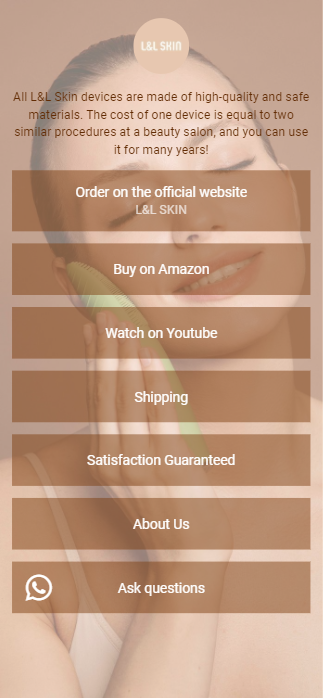 Taplink page made for making money on selling skincare items