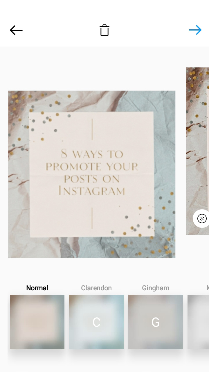 Post with multiple photos in the Instagram editor