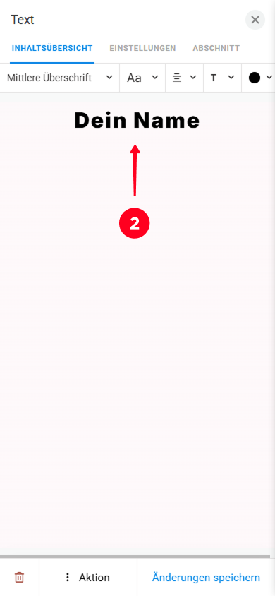 Den Namen im Editor ändern