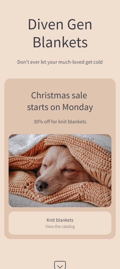 Temporary promo section on a Taplink page announcing a future sale