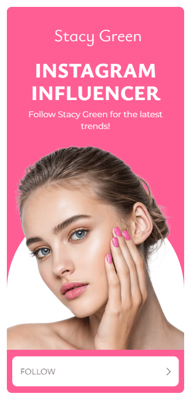 Top section of the Taplink-built influencer’s page made in Tap Bio style