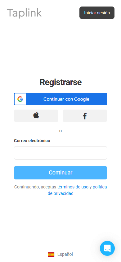 Creando una cuenta de Linktree
