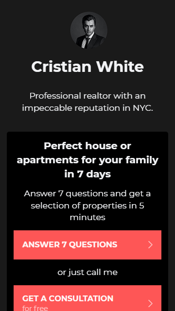 Sito web creato su Taplink per un'azienda immobiliare