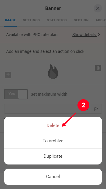 Eliminazione di un blocco da un sito web aziendale
