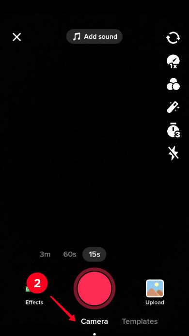 Swiping modes in the TikTok camera