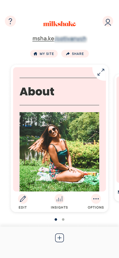 A mobile website editor in Milkshake