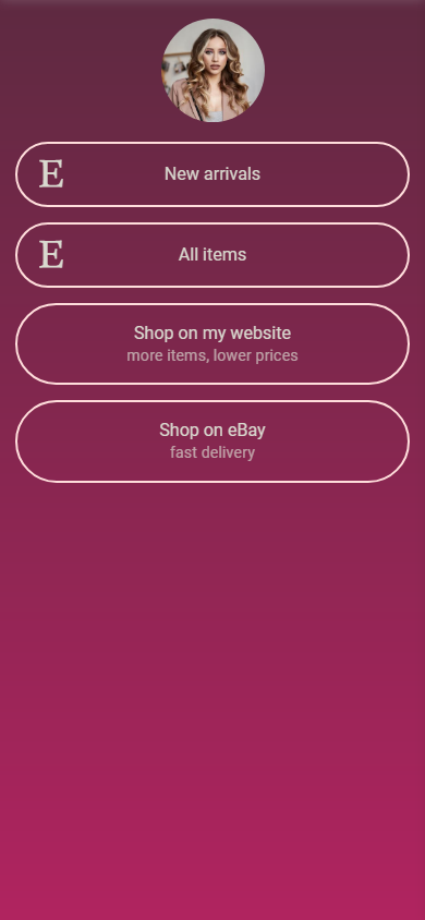 Maroon Instagram link in bio page theme on Taplink