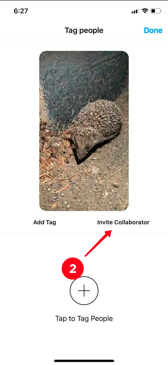 Tapping Invite Collaborator in the Instagram Reel editor