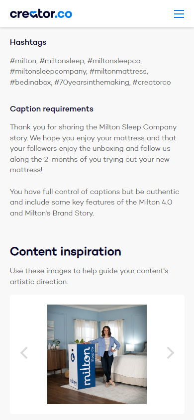 Hashtags and caption requirements and campaign post example