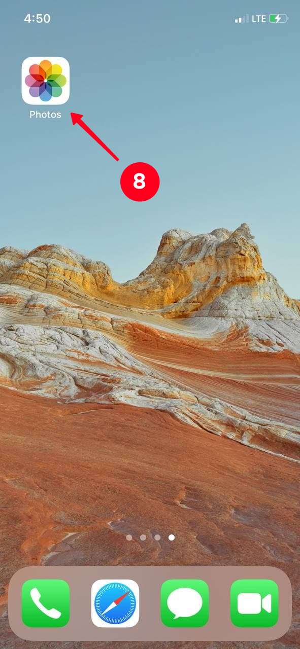 Opening the gallery on an iPhone