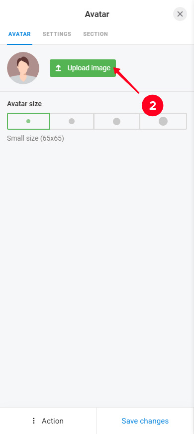 Tapping Upload image in the profile photo settings