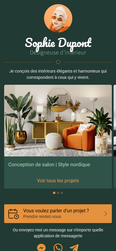 Modèle professionnel pour un décorateur d’intérieur