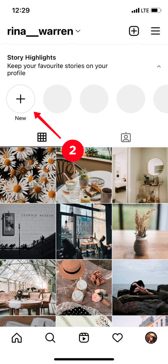 Tapping new in the Instagram Highlights section