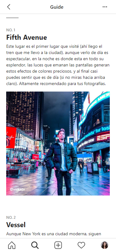 First post in an Instagram guide about architecture in New York