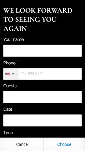 Un modulo di opt-in per prenotare una data e un orario su un sito web aziendale