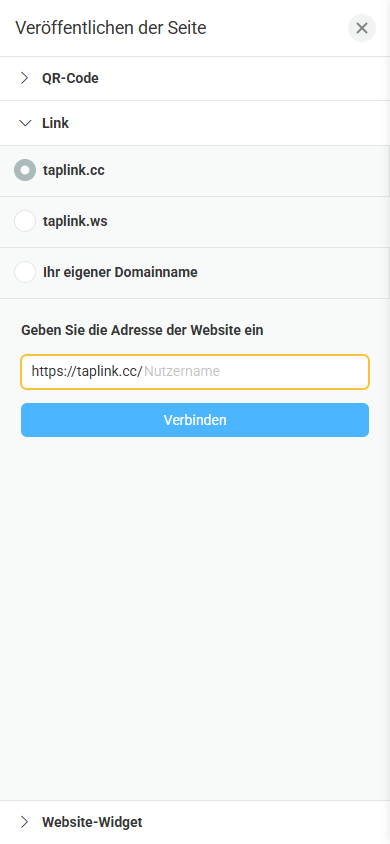Den Link zur Linktree-Seite erstellen