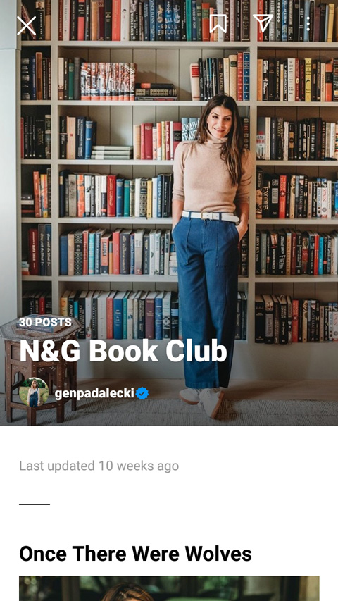 Cover of an Instagram guide in the app