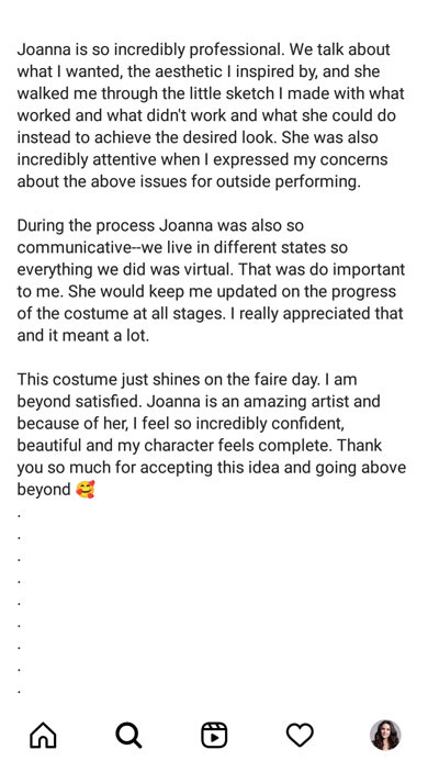 Caption of an Instagram storytelling post