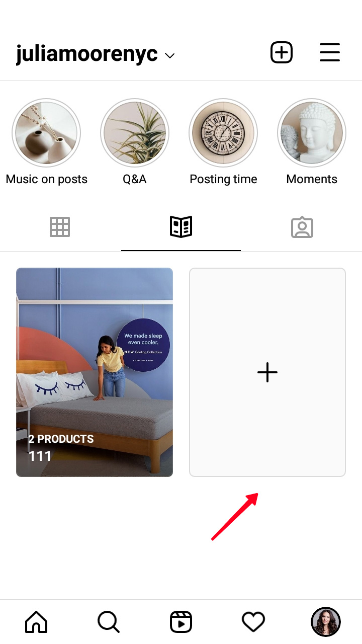 Highlighted blank guide icon in the Guide tab on Instagram