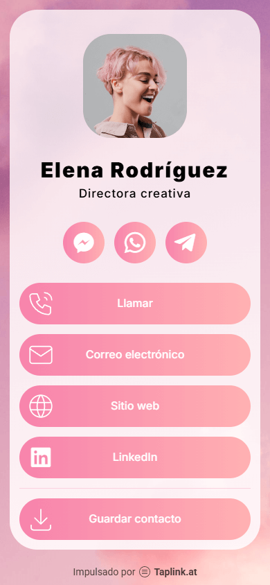 Página de Linktree de una entrenadora de fitness popular
