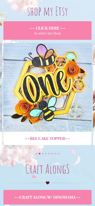 Taplink page selling cake toppers shown in an image carousel