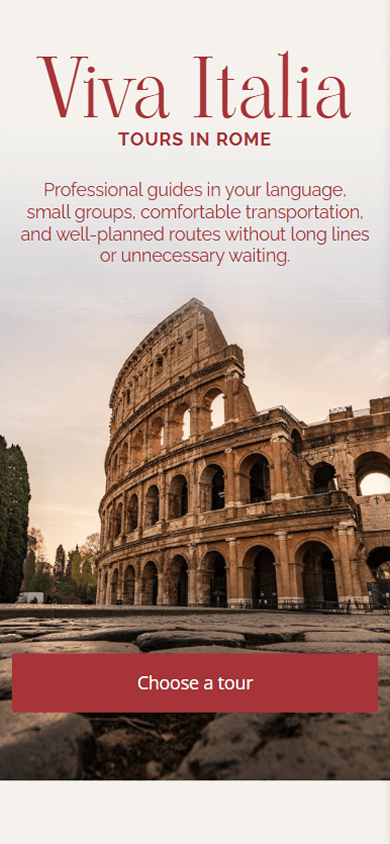 Top of the travel agency’s link in bio page created with Taplink