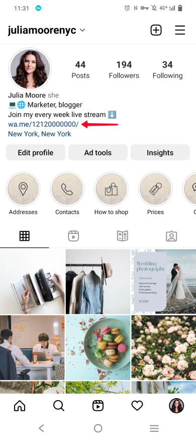 How to add a WhatsApp link on Instagram — 4 ways