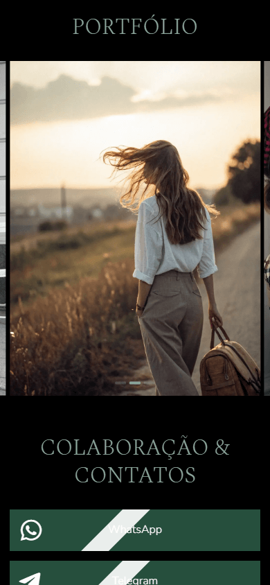 Parte inferior do exemplo de Linktree da stylist