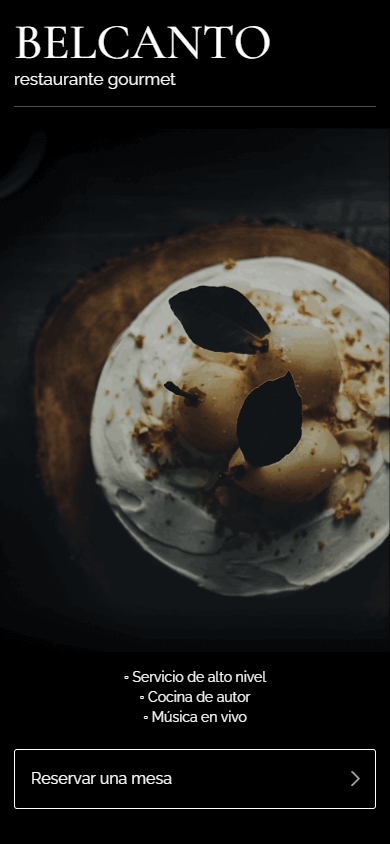 Parte superior del mejor ejemplo de Linktree de un restaurante