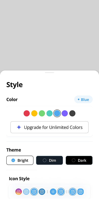 Digital business card design customization in the Dot app