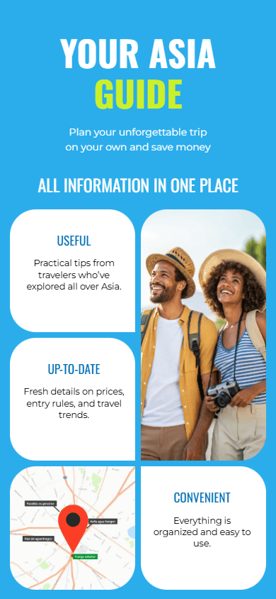 Travel planner’s link in bio page built with Taplink as the best Bento.me competitor