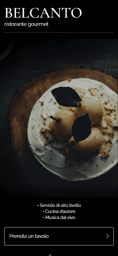 Parte superiore del miglior esempio di Linktree per un ristorante