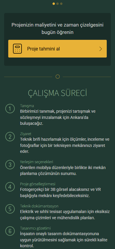 Tasarımcı Linktree örneğinin orta bölümü
