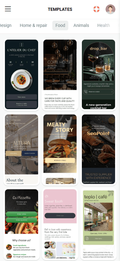 Third part of Taplink templates