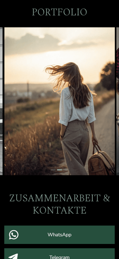 Der untere Bereich des Linktree-Beispiels einer Stylistin / eines Stylisten