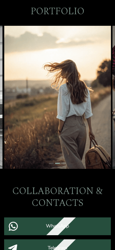 Le bas de l’exemple de Linktree de la styliste