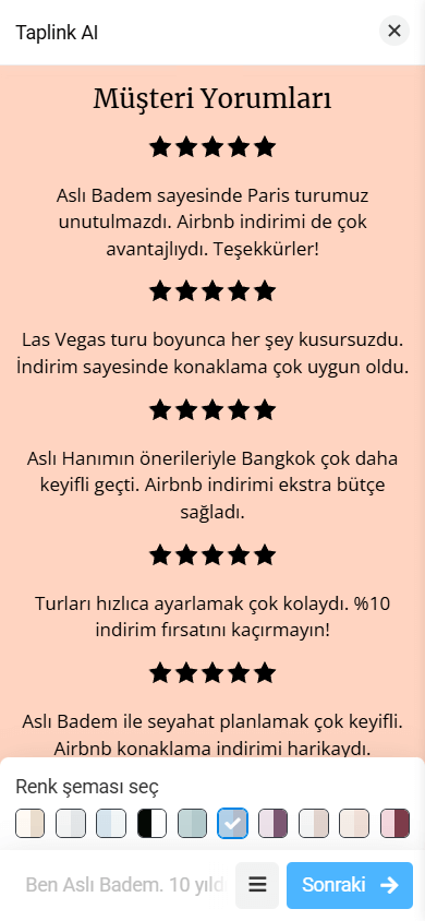 Yıldızlar ve metin içeren Yorumlar bölüm düzeni