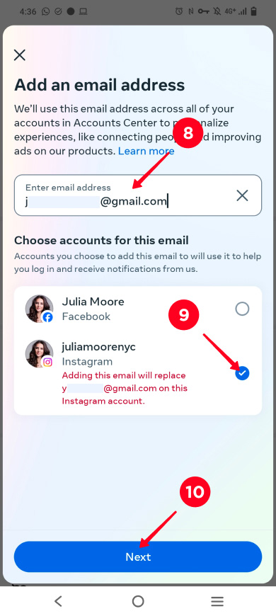How to change email on Instagram from a phone or a computer